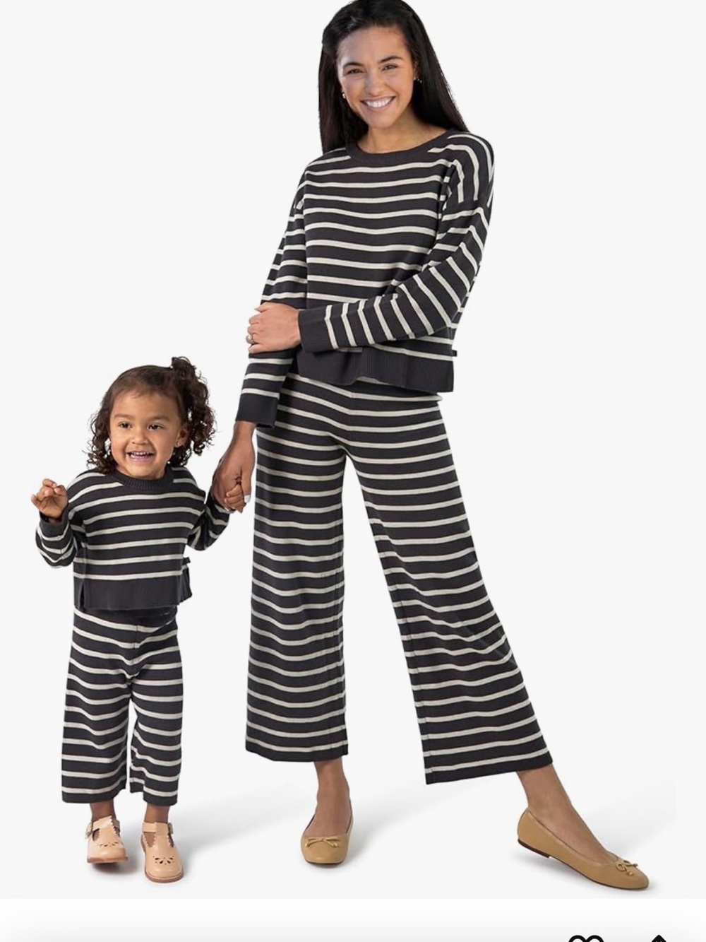 Striped Grey and White Sweater Set